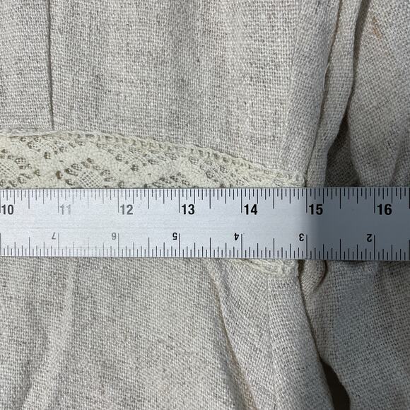 Vintage 60s 70s Jacket Lace Linen Women S Beige Mod Boho Summer Resort - Picture 7 of 12
